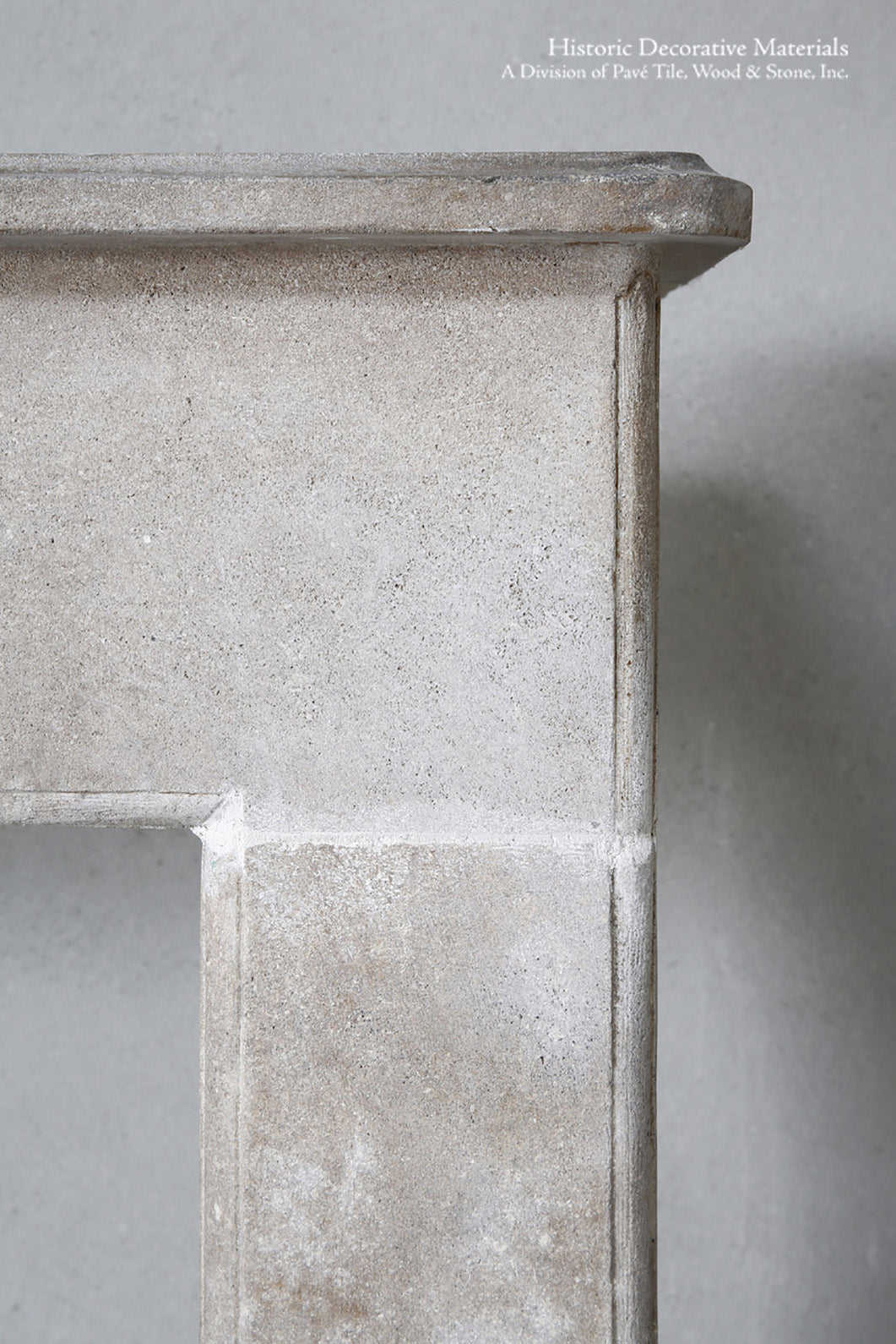 19th Century French Limestone Campagnarde Style Fireplace Mantel