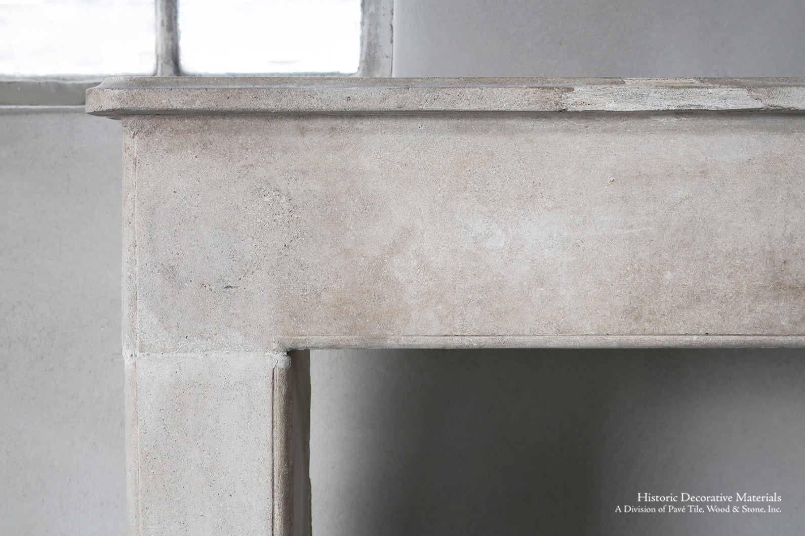 19th Century French Limestone Campagnarde Style Fireplace Mantel