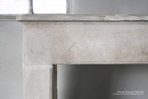 19th Century French Limestone Campagnarde Style Fireplace Mantel