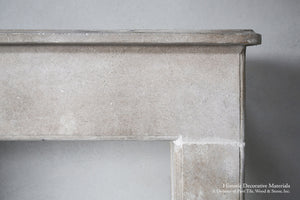 19th Century French Limestone Campagnarde Style Fireplace Mantel