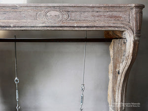 19th Century French Limestone Louis XIV Fireplace Mantel for Interiors