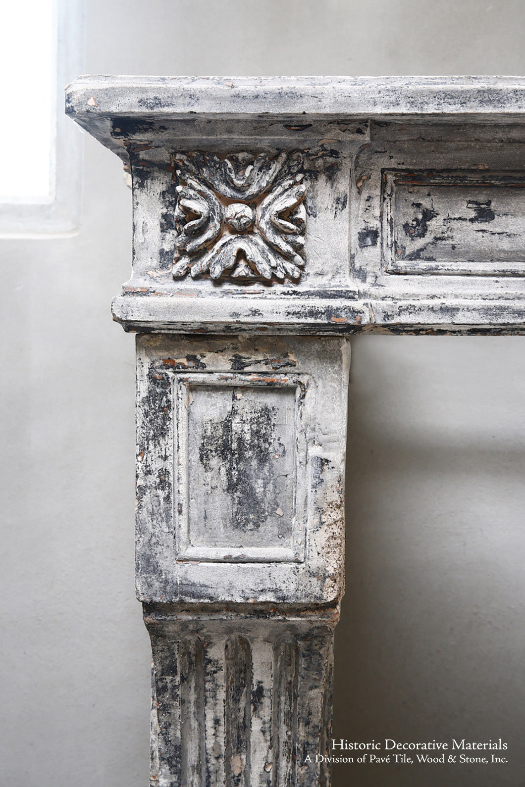 19th Century French Limestone Louis XVI Style Fireplace Mantel from Burgundy, France