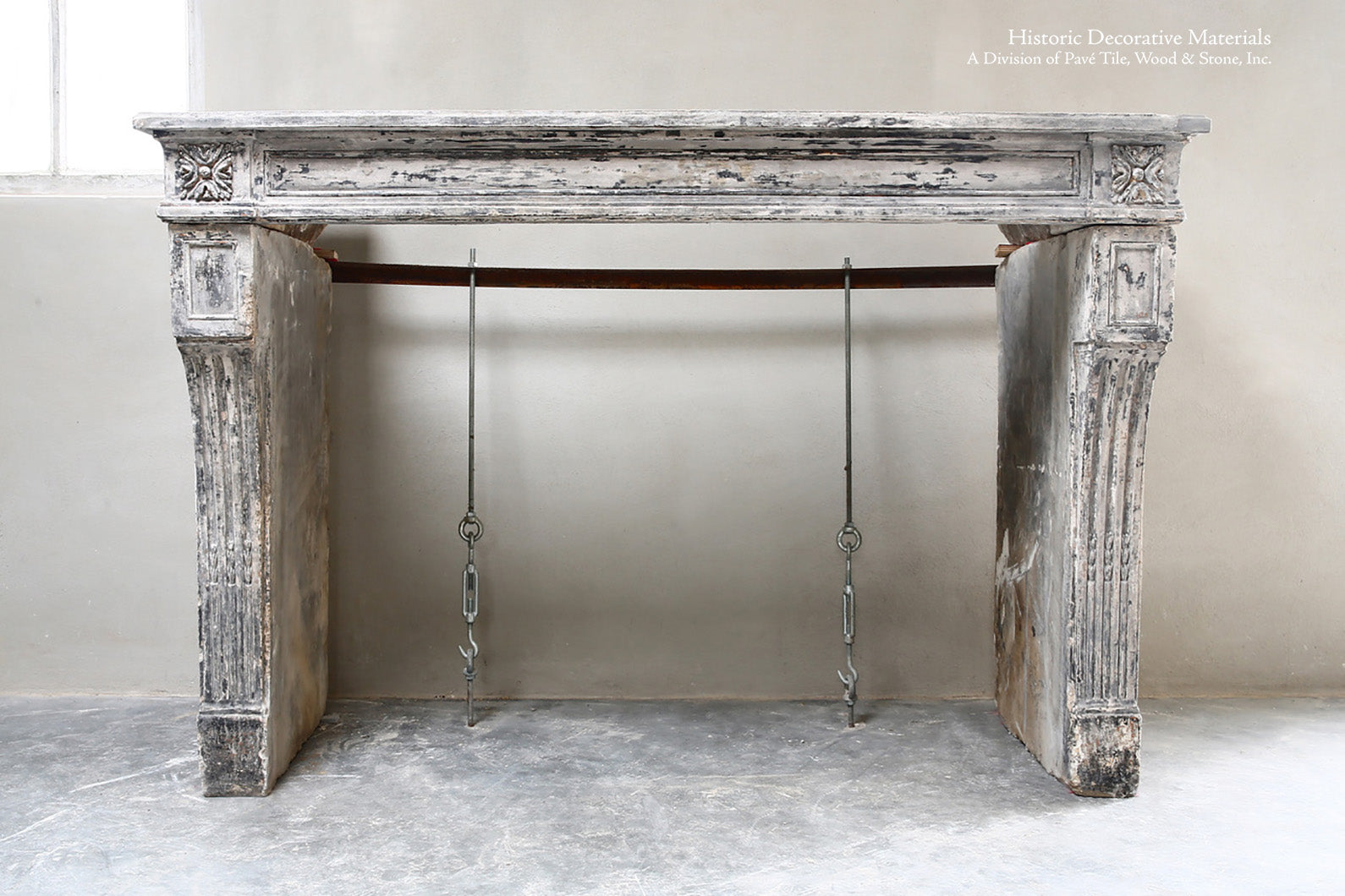 19th Century French Limestone Louis XVI Style Fireplace Mantel from Burgundy, France