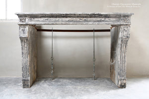 19th Century French Limestone Louis XVI Style Fireplace Mantel from Burgundy, France