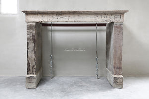 19th Century French Bourgogne Limestone Campagnarde Style Fireplace Mantel