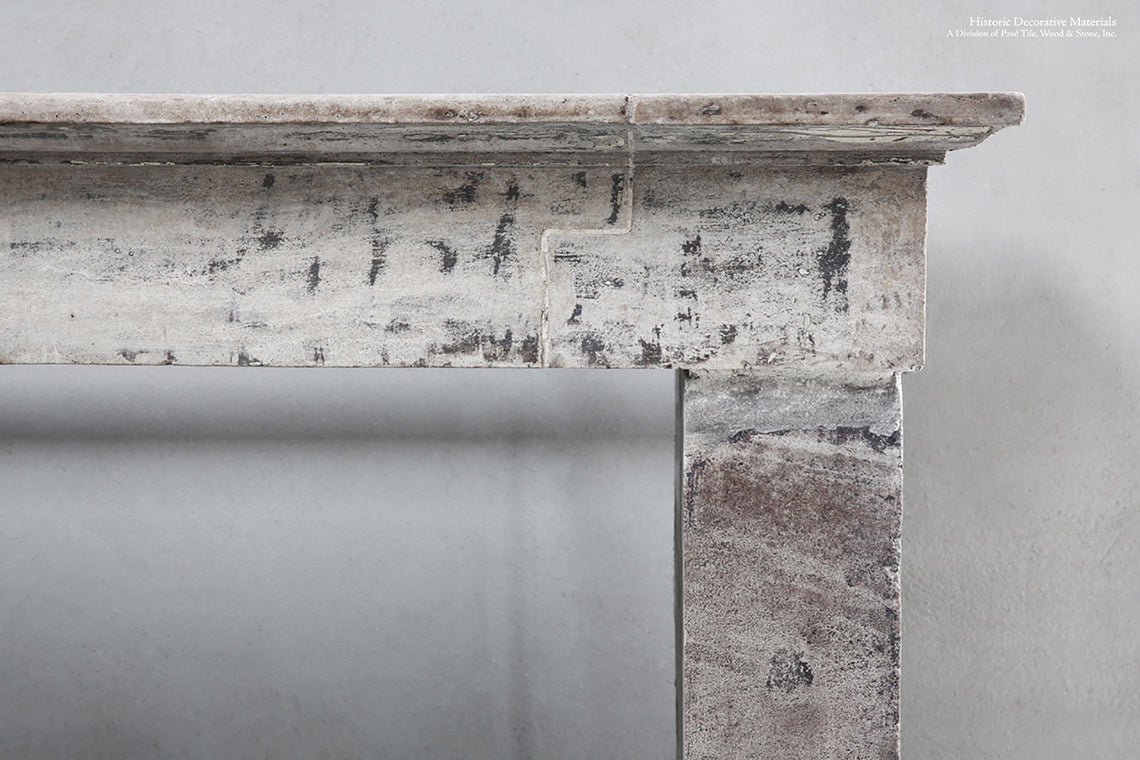 19th Century French Bourgogne Limestone Campagnarde Style Fireplace Mantel
