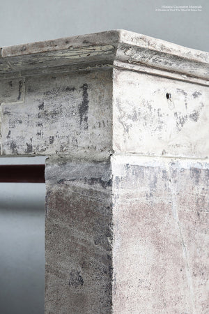 19th Century French Bourgogne Limestone Campagnarde Style Fireplace Mantel
