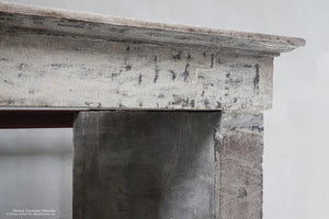 19th Century French Bourgogne Limestone Campagnarde Style Fireplace Mantel