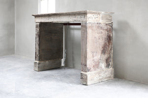 19th Century French Bourgogne Limestone Campagnarde Style Fireplace Mantel
