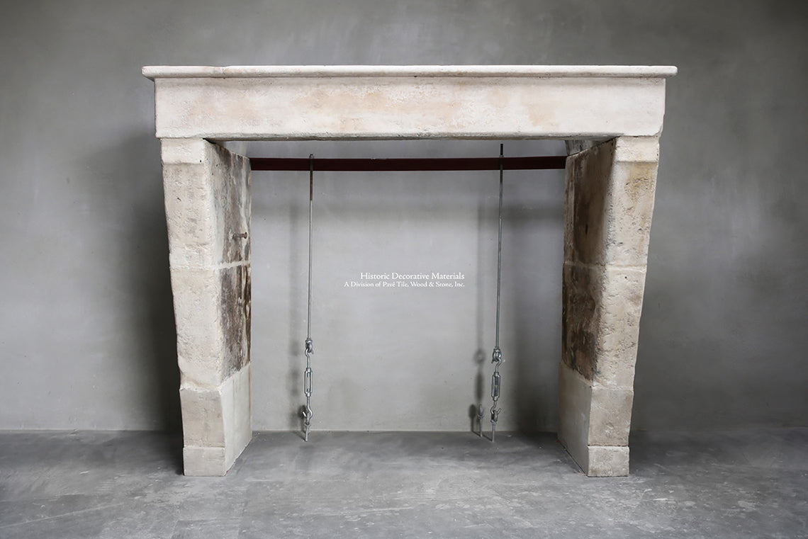 Antique 19th Century French Fireplace Mantel from Bourgogne Region, France