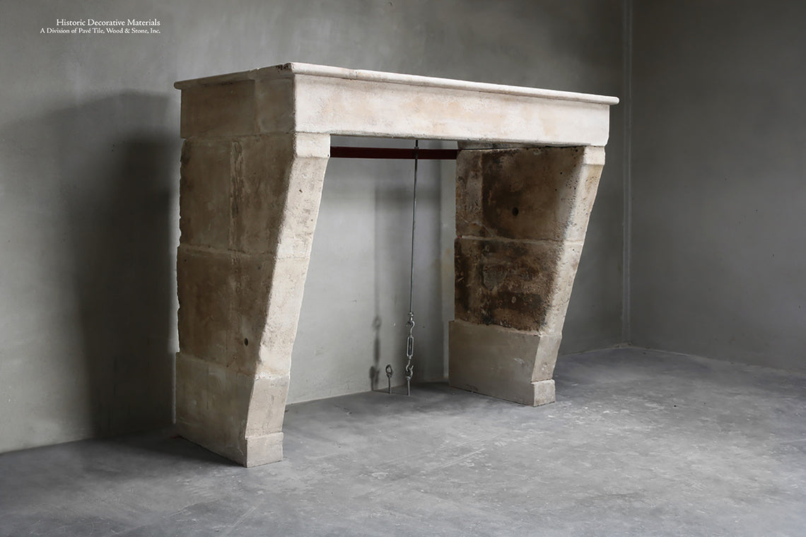 Antique 19th Century French Fireplace Mantel from Bourgogne Region, France