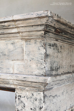19th Century French Limestone Campagnarde Style Fireplace Mantel from Bourgogne, France