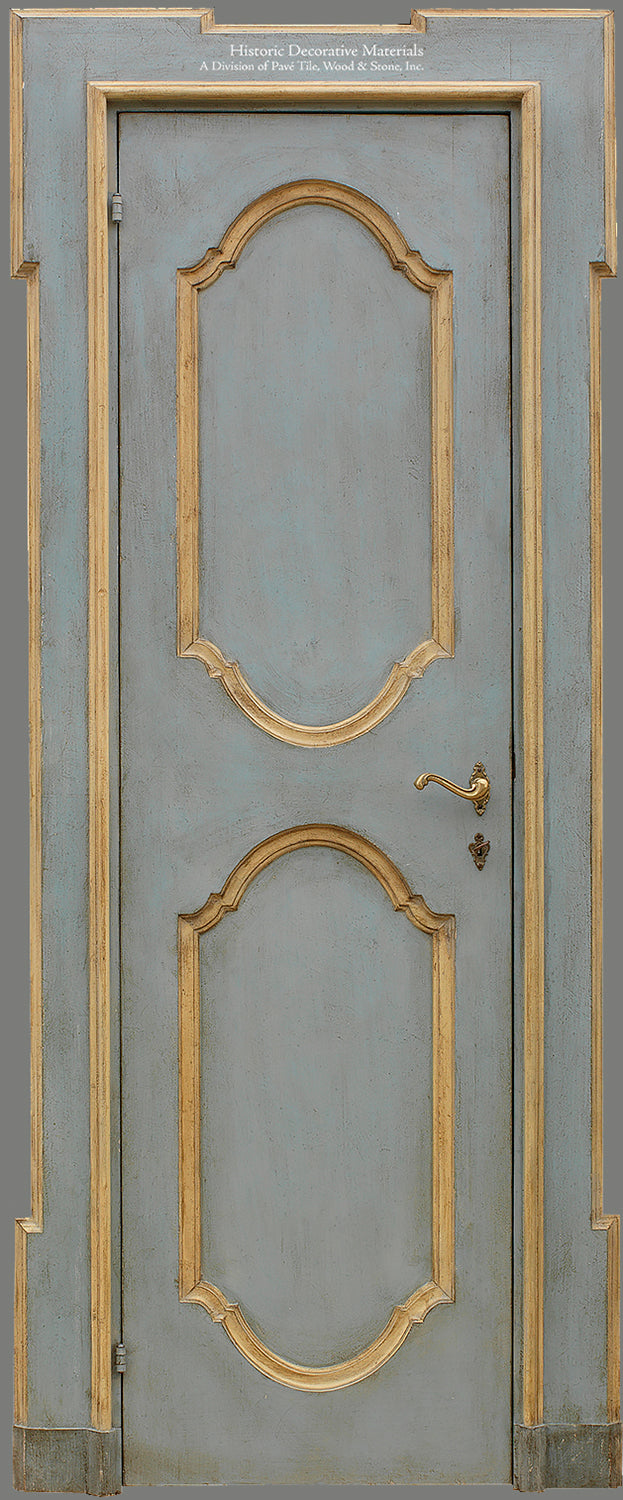 Master Crafted Antiqued Solid Wood Doors: Bleu Français et Or