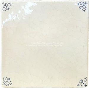 Dutch Blue 17th Century Antiqued Delft Tile: Oxtail Corner Delft Tile
