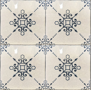 16th Century Italian Decorative Tile: Principe Gabriele on Perfect White Cream