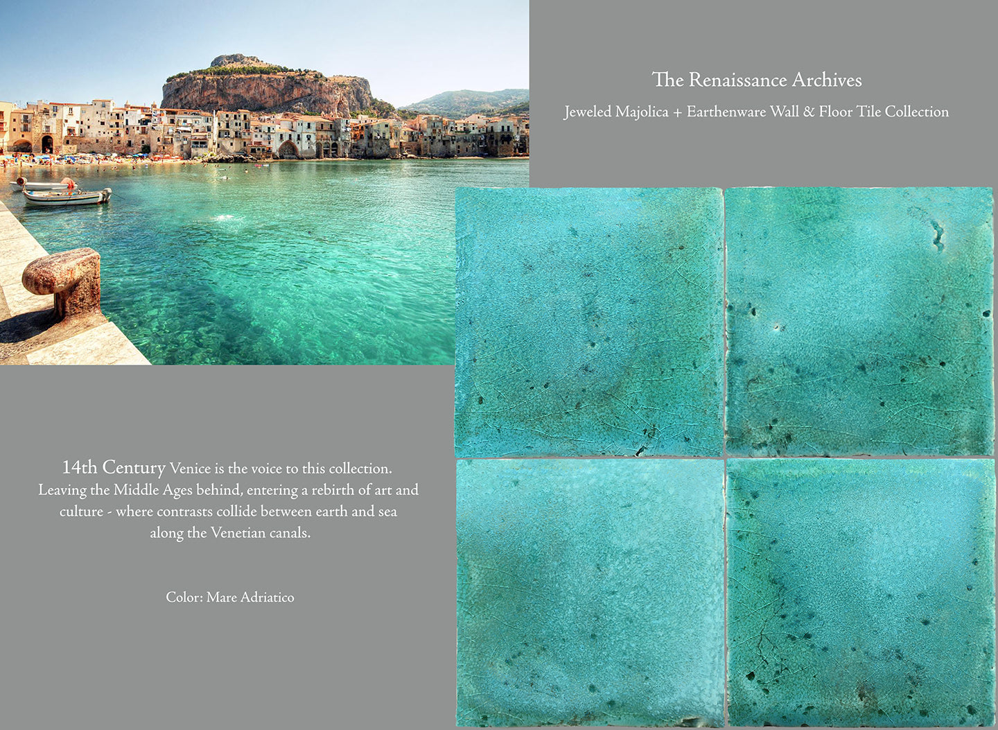  A Jeweled Majolica Wall Tile Collection - Mare Adriatico