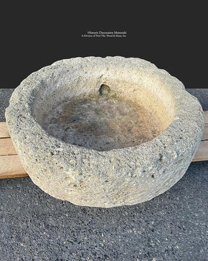 Hand-Carved Antique Spanish Limestone Wash Basin