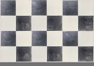 The Checker, an original pattern from Catalonia 1850, inspired by the black and white marble checkered floors from the Italian Renaissance