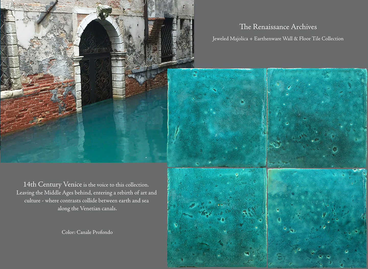  A Jeweled Majolica Wall Tile Collection - Canale Profondo