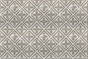Carriage House English Encaustic Tile Collection - Points of Light on Vintage Warm White