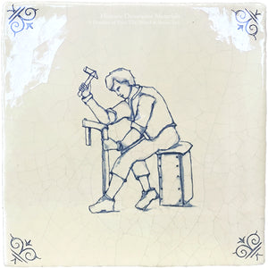 Hand painting antique Delft tiles require skill and precision.