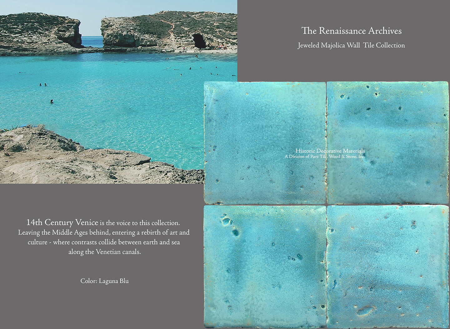  A Jeweled Majolica Wall Tile Collection - Laguna Blu