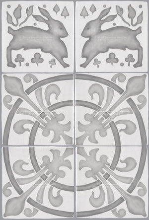 French Encaustic Decorative Wall Tile for Kitchens, Baths and Fireplace Surround Tiles
