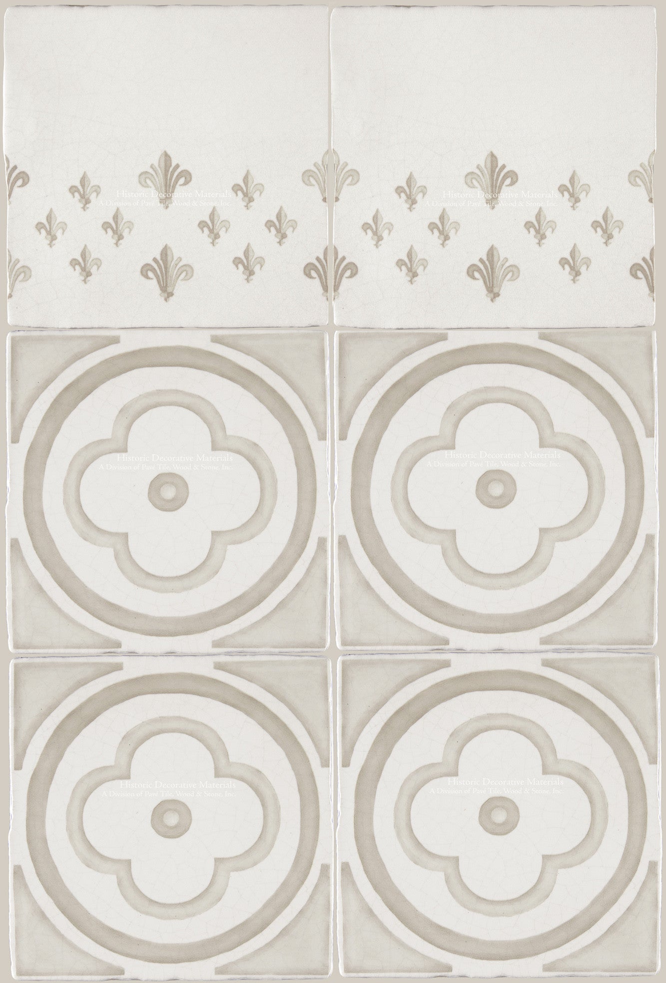 French Encaustic Decorative Wall Tile for Kitchens, Baths and Fireplace Surround Tiles