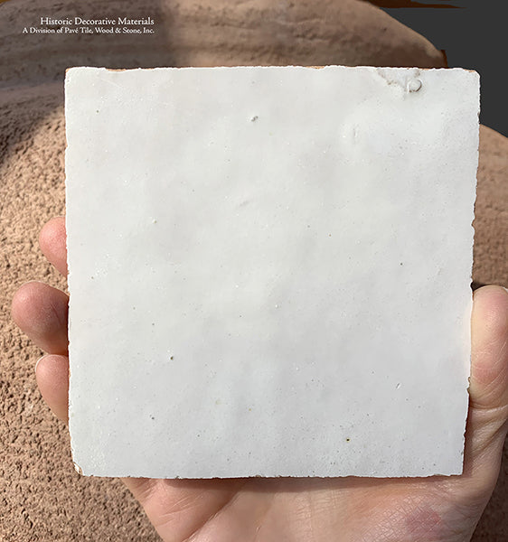 l'Art de Fez Zellige Tile in Blanc de Fez White Zellige
