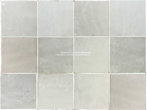 l'Art de Fez Zellige Tile in Blanc de Fez White Zellige