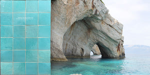 l'Art de Fez Aegean Sea Zellige Tile + Stone + White